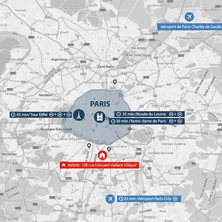 Apartment Vaillant - Cozy & Design - 3 Min From Metro 14 Villejuif